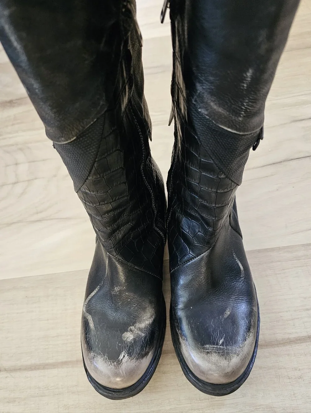 GORGEOUS Italian A.S.98 Handmade Over Knee Distressed Leather Boots Sz 37